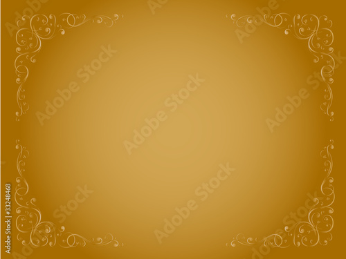 Vector simple gold ornamental decorative  frame pattern