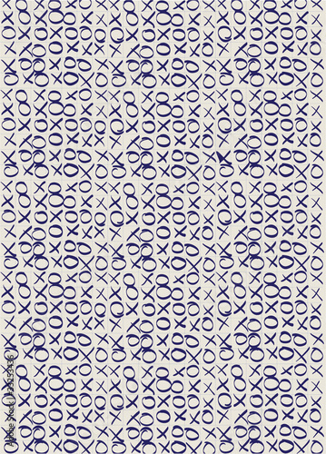 go game on sheet of squared paper illustration.