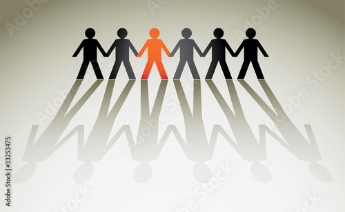 human figures in a row - illustration