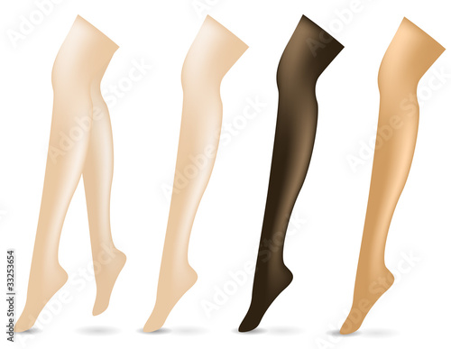 set of sexy legs isolated on white background