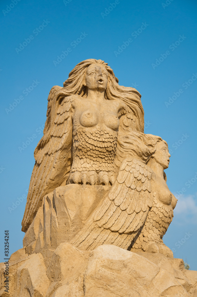 Sirens, sand sculpture in the sky