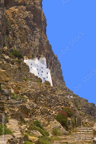 grèce; cyclades; amorgos : monastère de chozoviotissa