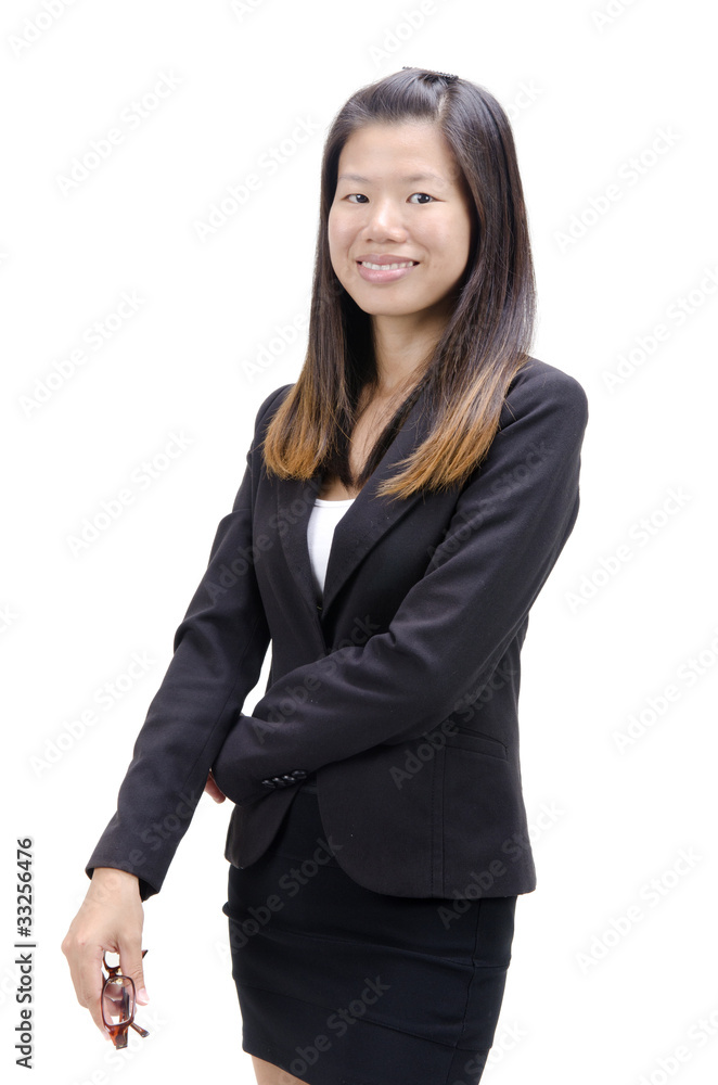 asian business girl with isolated white background asian business girl with isolated white background