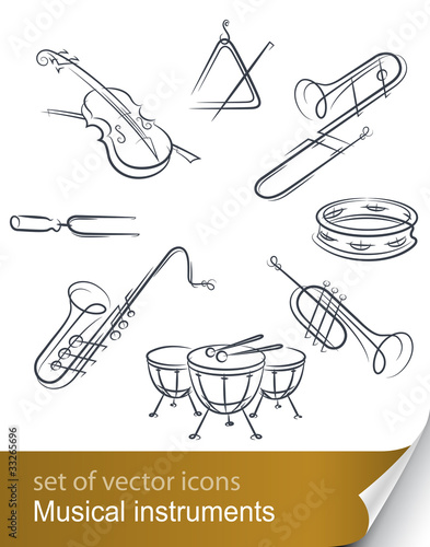 set musical instrument vector