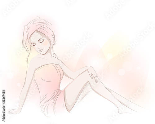 Woman after the bath © vector punch