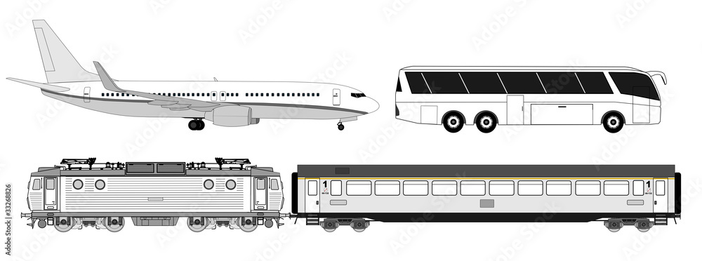 Transportation set vector Transportation set vector
