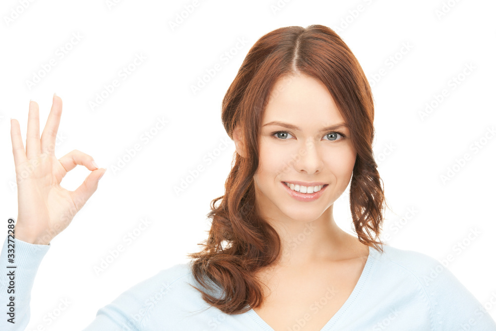 lovely teenage girl showing ok sign lovely teenage girl showing ok sign