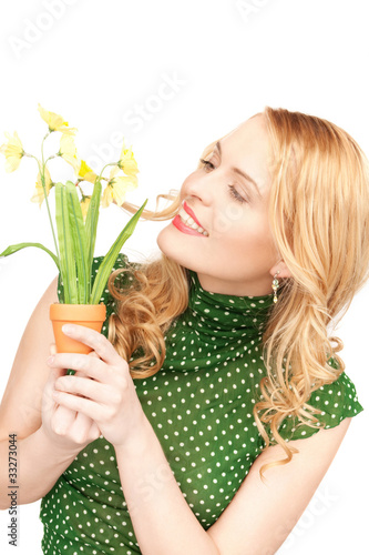 lovely housewife with flower