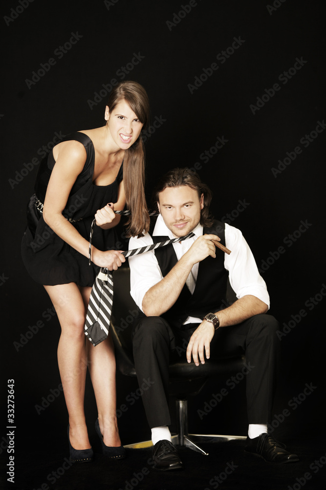 elegantes Paar mit Krawatte elegantes Paar mit Krawatte