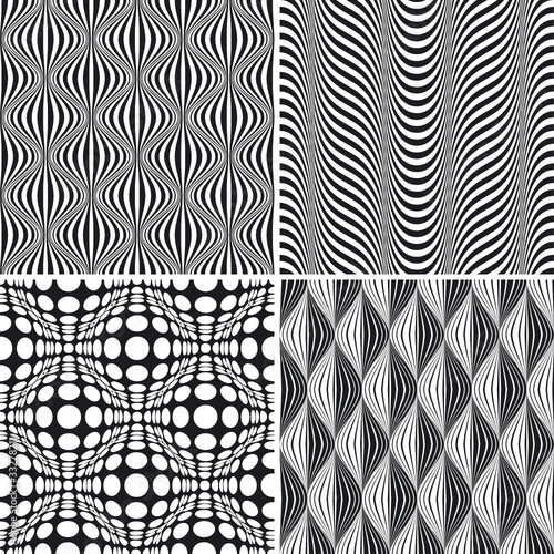 Seamless Op Art Background Pattern Set photo