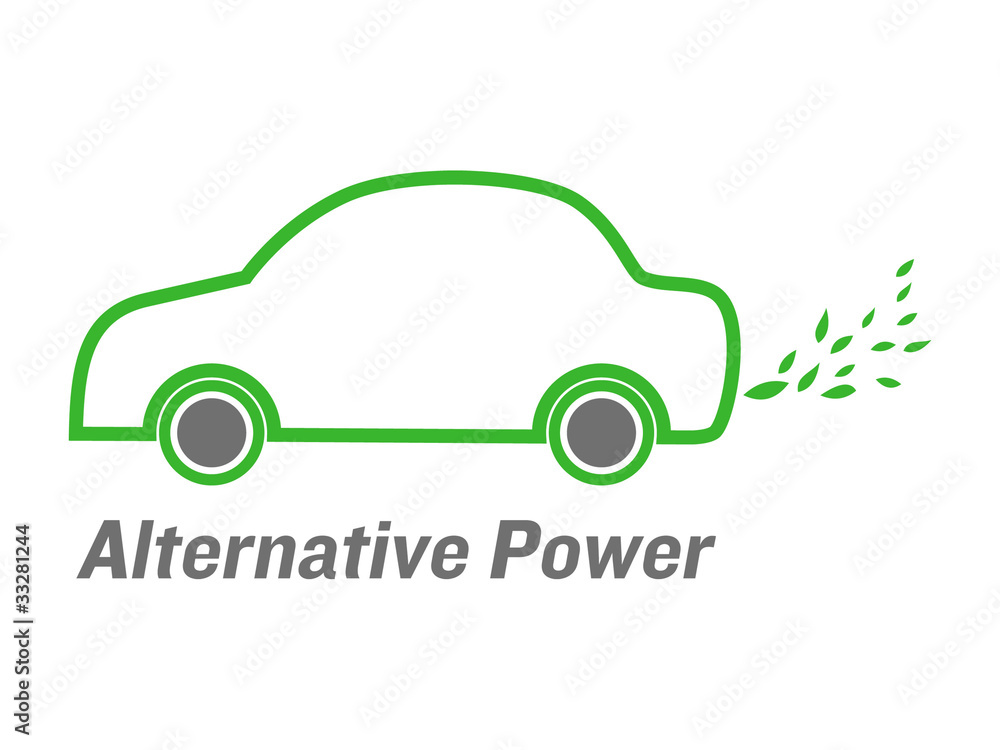 vector alternative power car with green emissions