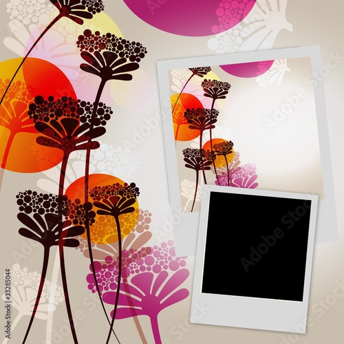 fond et plolaroid,fleurs