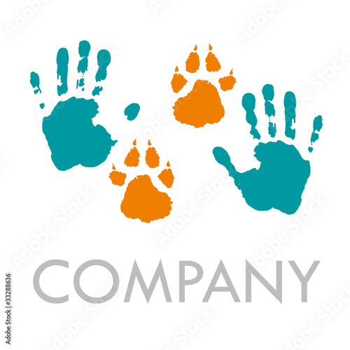 Logo Friendship between man and dog # Vector