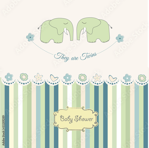 baby twins shower card