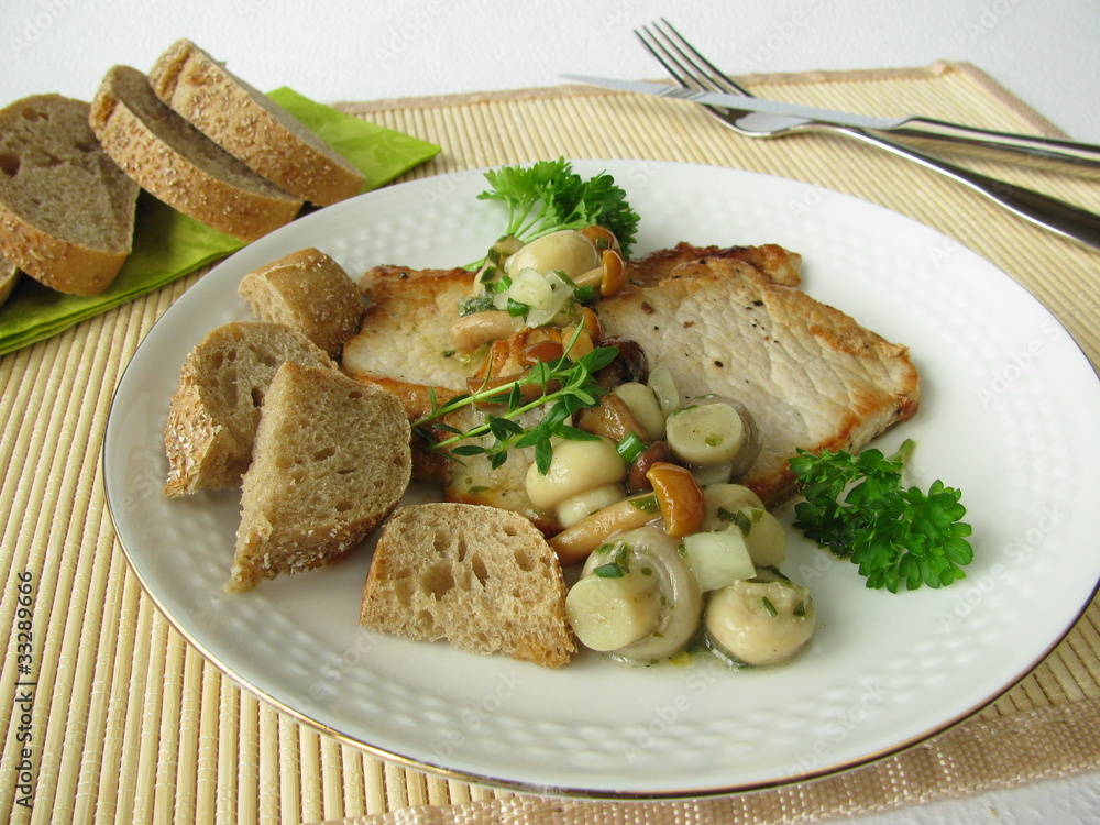 Steak mit Pilzsalat Steak mit Pilzsalat