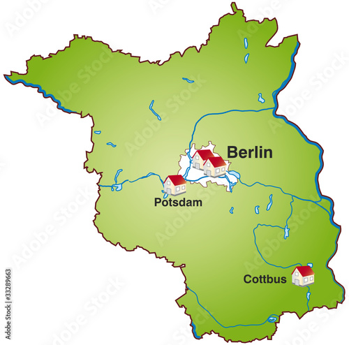 Brandenburg Infokarte grün in SVG