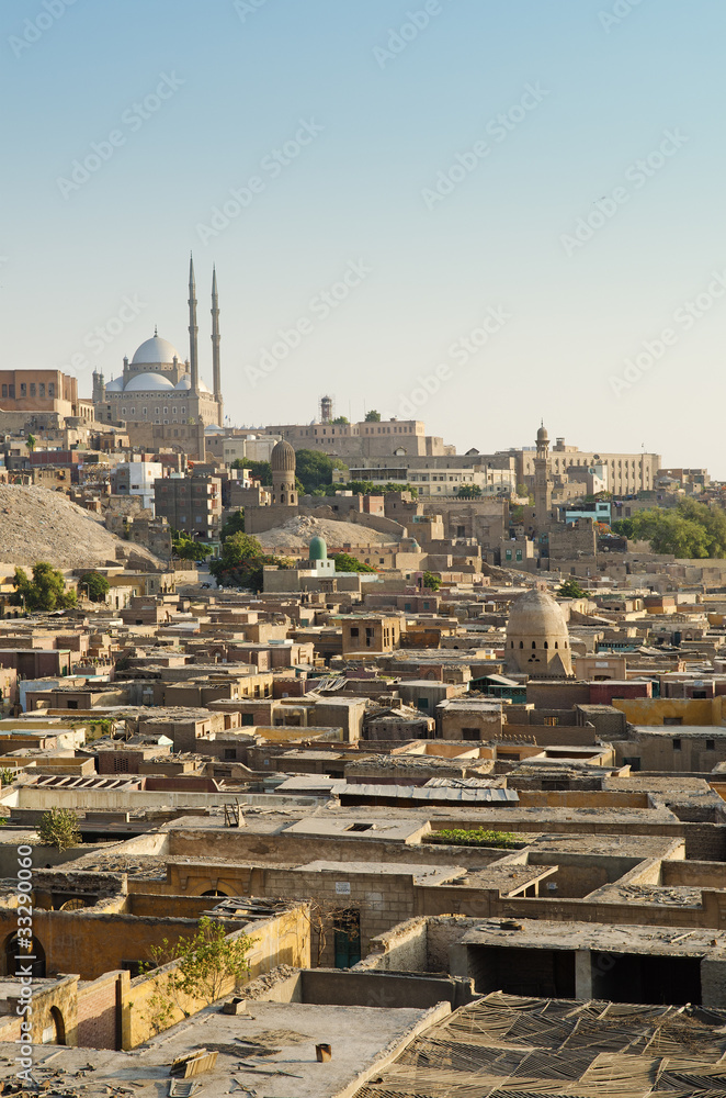 city of the dead and citadel in cairo egypt