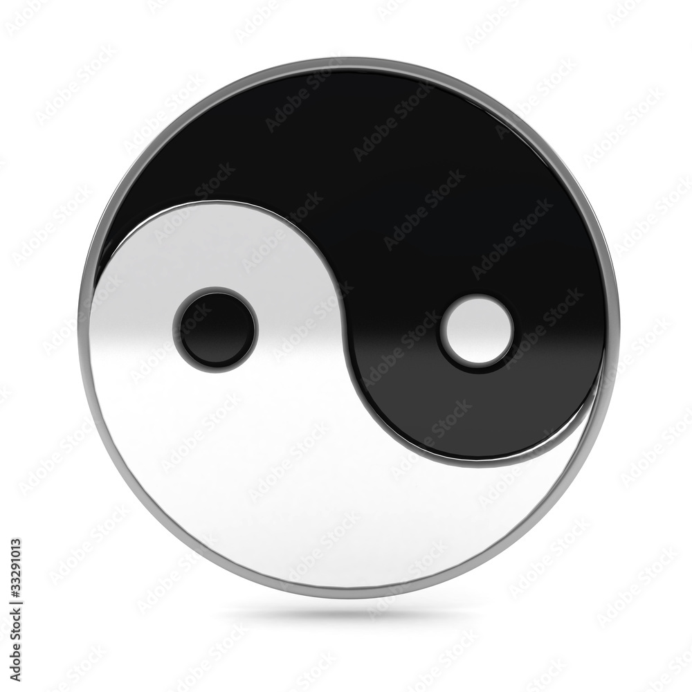 Yin Yang symbol over white background Yin Yang symbol over white background