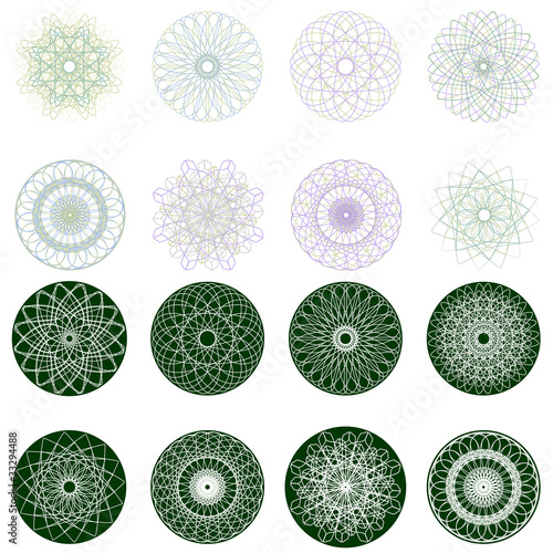 Guilloche rosette, vector pattern. EPS 8