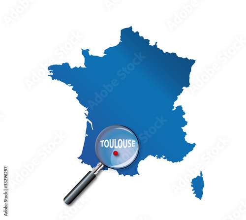 Toulouse : Localisation sur carte de France - département Haute-