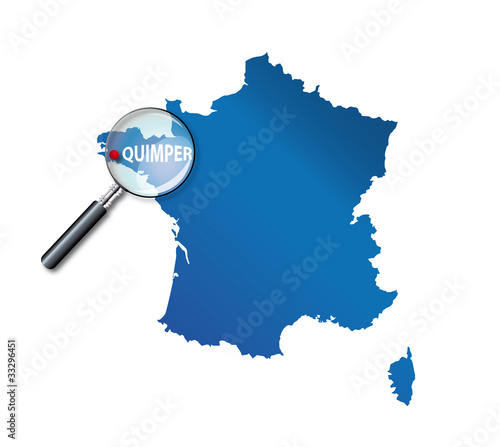 Quimper : Carte de France - département du Finistère