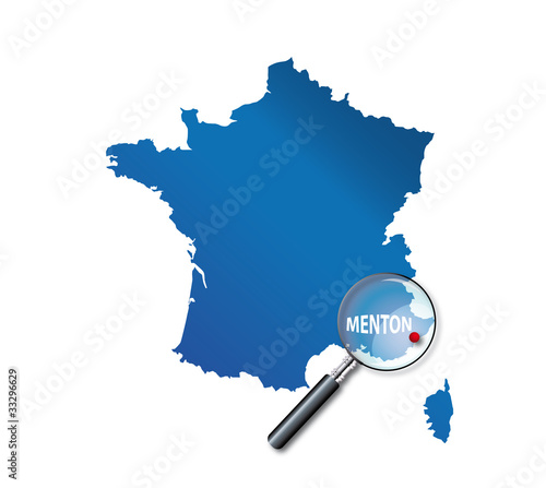 Menton : Carte de France - département Alpes-Maritimes