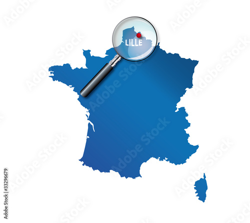 Lille : Carte de France - département du Nord