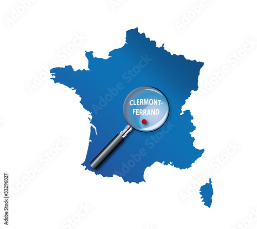 Clermont-Ferrand : Carte de France - département du Puy-de Dôme