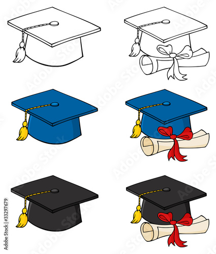 Graduation Caps-Vector Collection