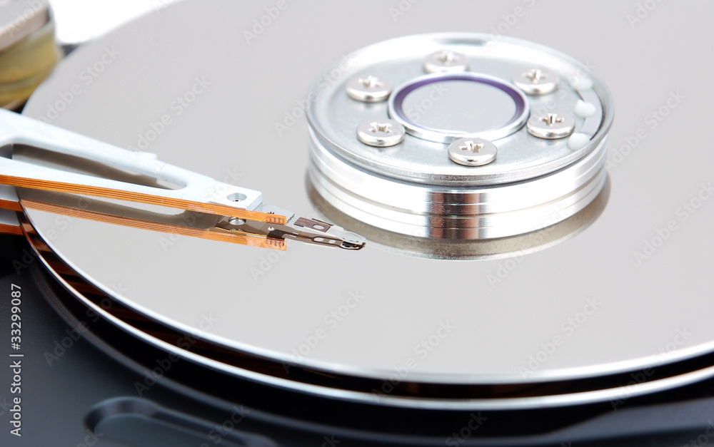 Detailed view of the inside of a hard disk drive (HDD) Detailed view of the inside of a hard disk drive (HDD)
