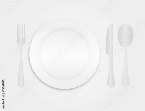 dinner plate and cutlery