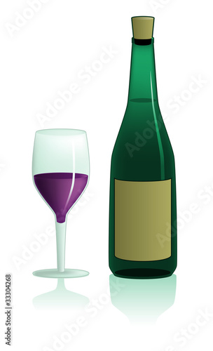 Wallpaper Mural Wine bottle and glass Torontodigital.ca