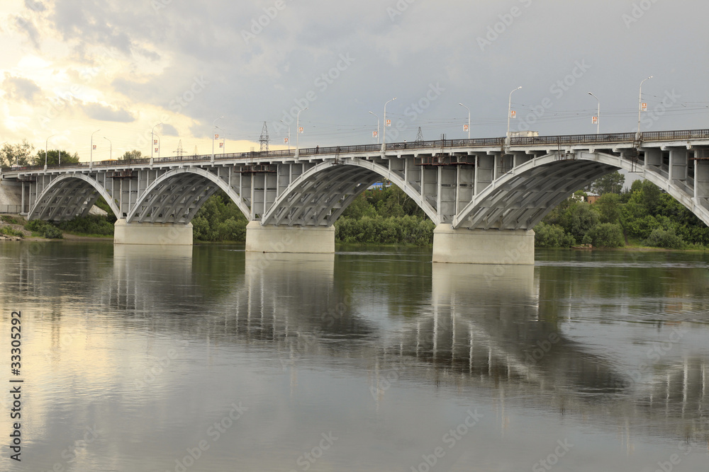 Bridge on the River Biya. Russia