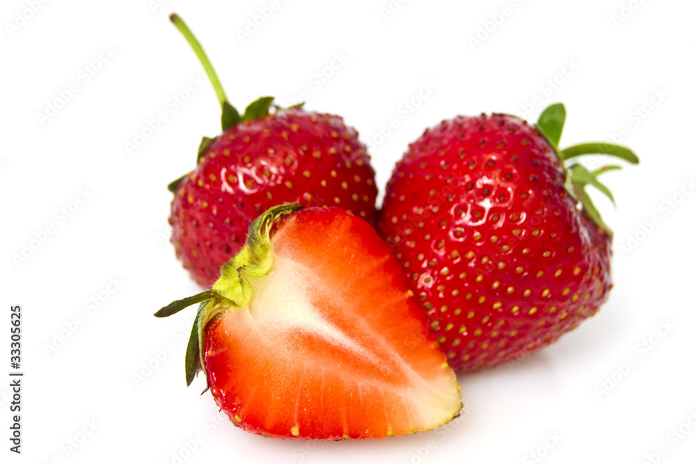 Beautiful strawberries isolated on white Beautiful strawberries isolated on white