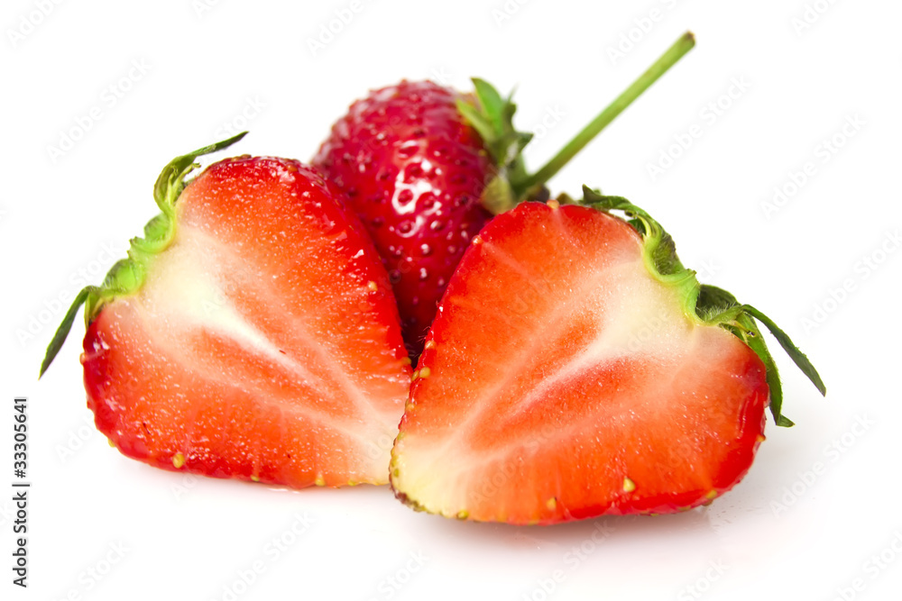 Beautiful strawberries isolated on white Beautiful strawberries isolated on white