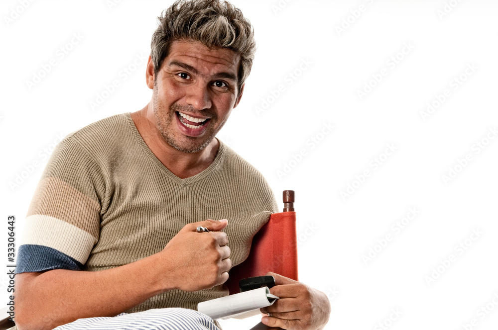 Happy man with notepad Happy man with notepad