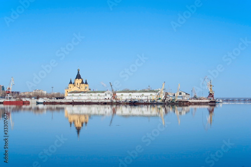 Oka and Volga conflux in Nizhny Novgorod, RU