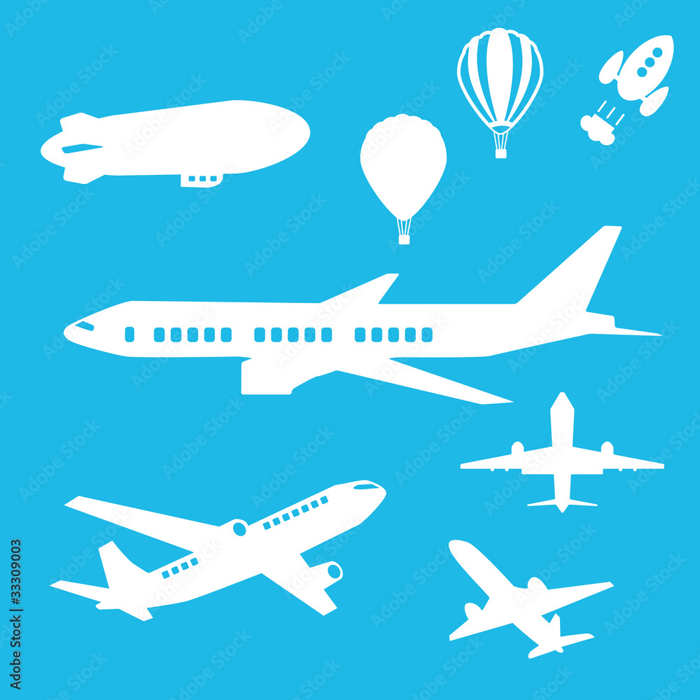 空の乗物のシルエット 空の乗物のシルエット