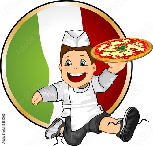 Young Italian pizza