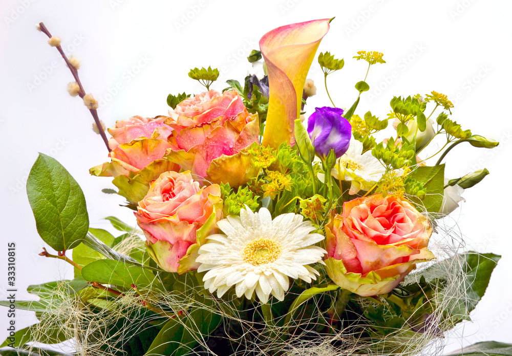Bouquet of Flowers, isolated on white backround