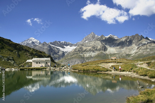 beautiful mountain lake in Alps  Schwarz see   Zermatt