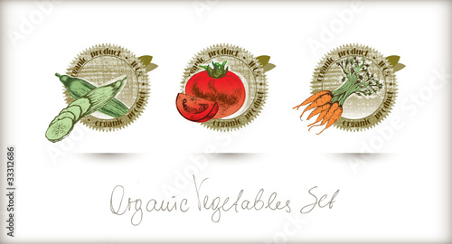 Vector organic labels set.