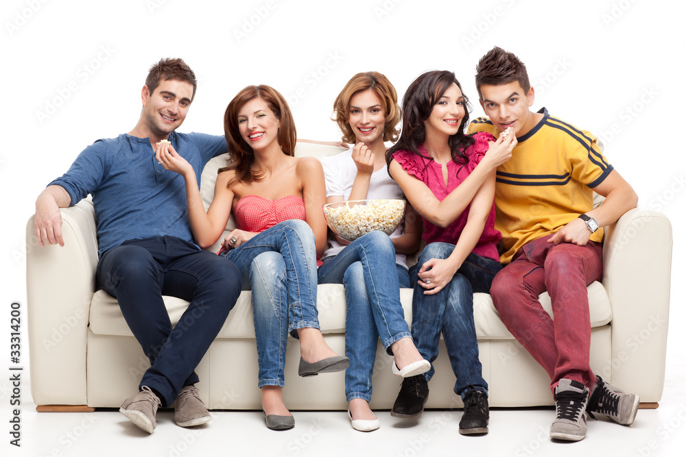 Obraz premium popcorn feeding on couch