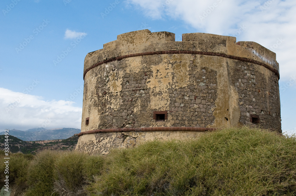 Sardinia, Italy: old tower of Bosa Marina