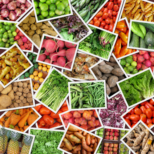 Collage of Vegetables & Fruits