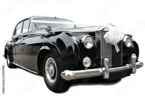 wedding limousine   old car isolated