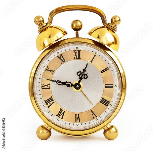 Golden alarm clock