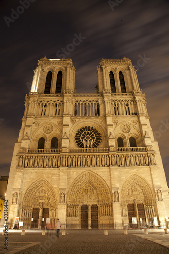 Paris - Notre-Dame cathedral in the night