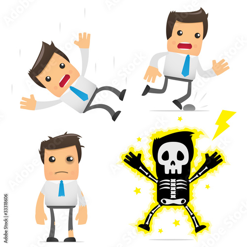 set of funny cartoon manager