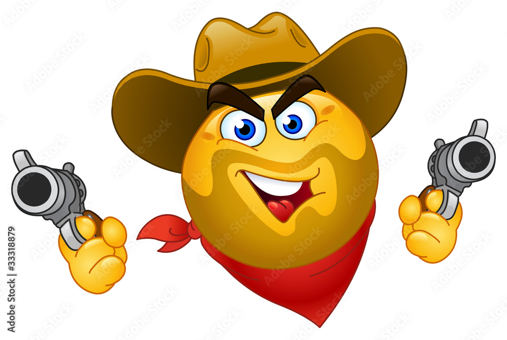 Cowboy emoticon Stock Vector | Adobe Stock